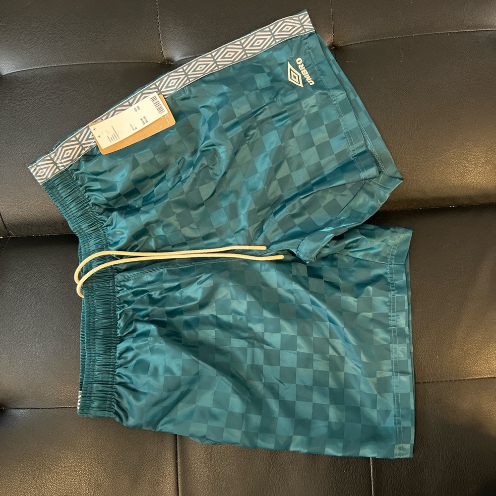 Umbro Blue Athletic Shorts with White Trim